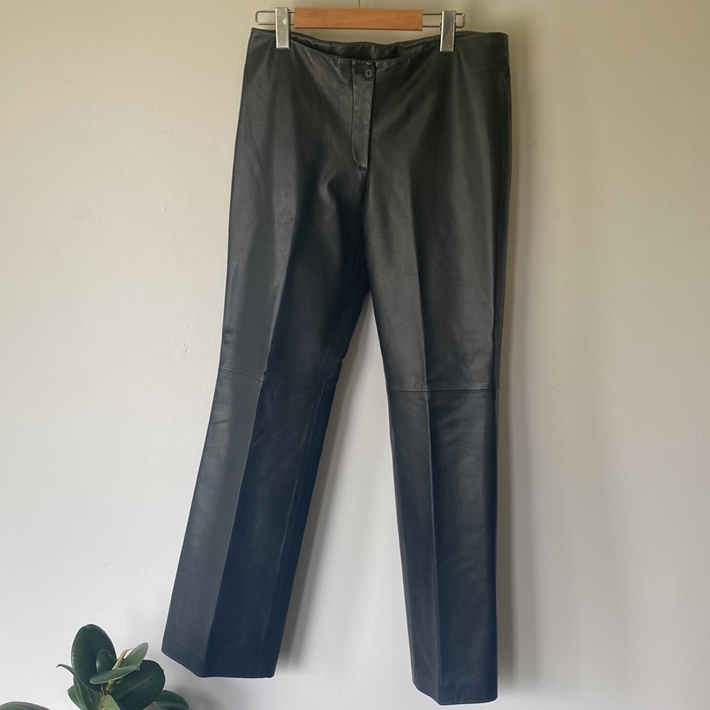 Milenti women’s black leather pants